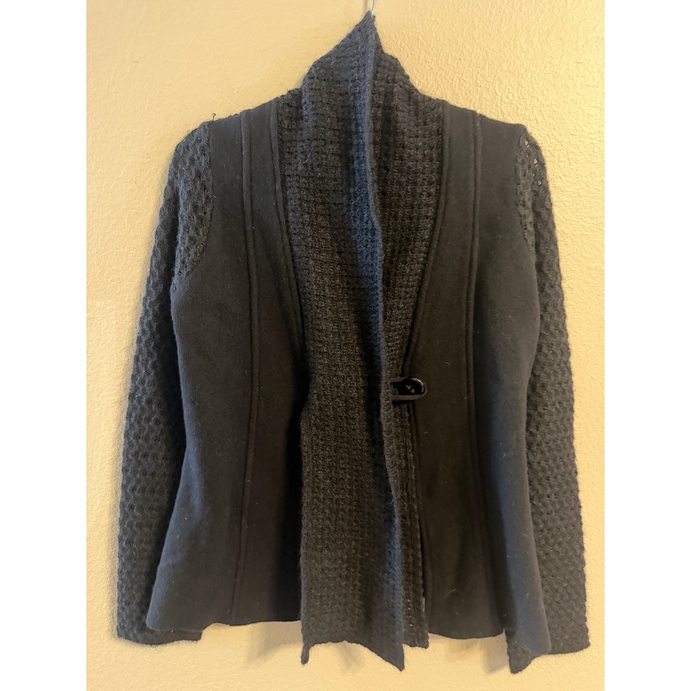 St Ambecco Cardigan Sweater Womens S Black Excellent Mohair Wool Made In Italy